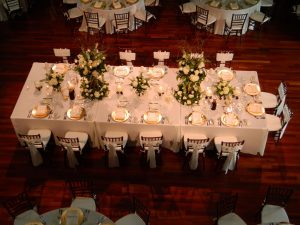 Head table at wedding catering