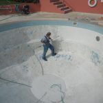 sandblasting in swimming pool